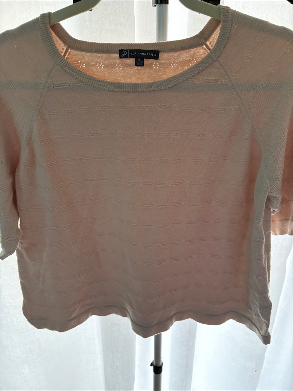Adrianna Papell Blush Pink Short-Sleeve Knit Top